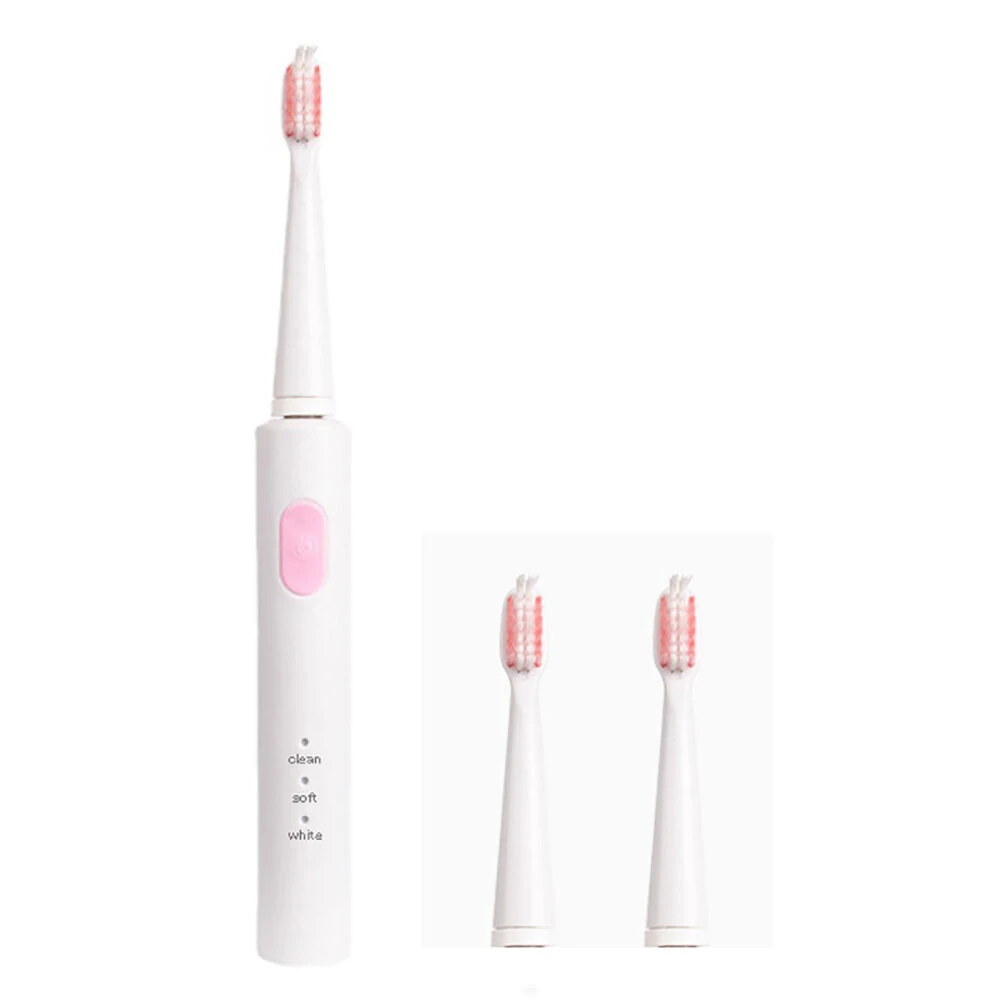 (image for) BORUI IPX7 3 Mode Battery Operated Electric Toothbrush with 3 Brush Heads Oral Hygiene Health Products